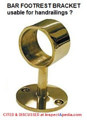 Bracket for footrest used to support a handrailing ? (C) InspectApedia.com Rob