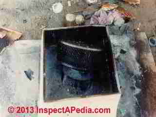 Moorpark CA chimney chase & shroud fire, fake UL label (C) InspectApedia Stephen Werner