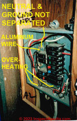 Bad electrical sub panel wiring in a mobile home (C) Daniel Friedman & Steven Vermilye InspectApediua.com