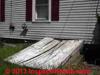 Unsafe wooden basement bulkhead door (C) Daniel Friedman