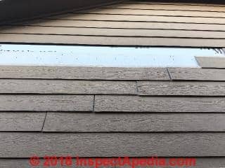 Certainteed FC siding with nailing defects and siding blowing or falling off (C) InspectApedia.comJF