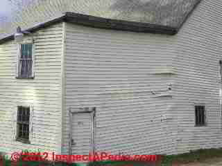 Vinyl siding troubles in Portland Maine © D Friedman at InspectApedia.com 