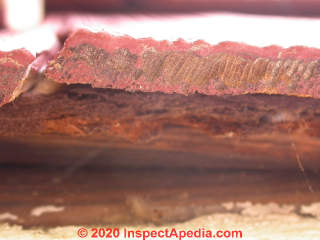 Brushed wood cedar shingle siding (C) Daniel Friedman at InspectApedia.com