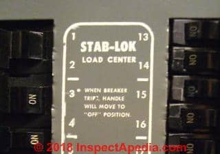 FPE Stab-Lok panel label (C) Daniel Friedman at InspectApedia.com