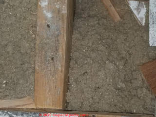 Cellulose insulatinon, blurred (C) InspectApedia.com MJ