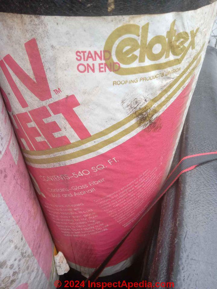 CELOTEX Celo-Glass IV Ply roofing felt (C) InspectApedia.com Steve