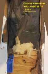 Celotex 3-inch fiberglass insulating batts with kraft facing (C) InspectApedia.com Scott