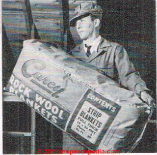Philip Carey Rock Wool Insulation  - not asbestos? (C) InspectApedia.com 