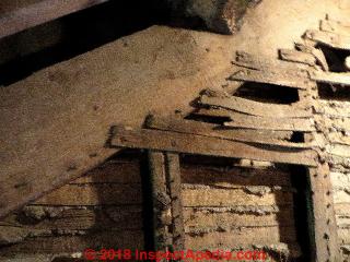 Hand cut wood lath in a U.K. home, St. Weonards, Brinstone Farm, U.K. (C) Daniel Friedman