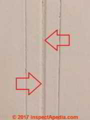 Fiberboard panels Nu-Wood like (C) InspectApedia BJ