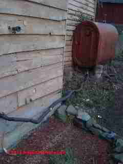 Oil tank exposed outdoors, heat tapes (C) Daniel Friedman