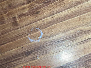 ring spots on wood flooring (C) InspectApedia.com Mara