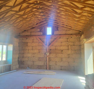 Portal, AZ straw bale house with some defects showing (C) InspectApedia.com PKZ