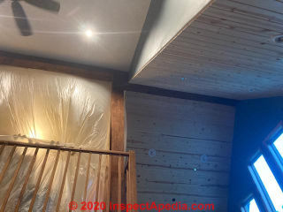 Moldy insulation due to inadequately-vented roof (C) InspectApedia.com DanK